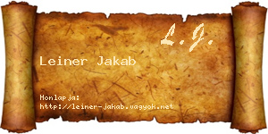 Leiner Jakab névjegykártya
